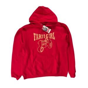 NWT Farm Girl Red Hoodie Women Size XL